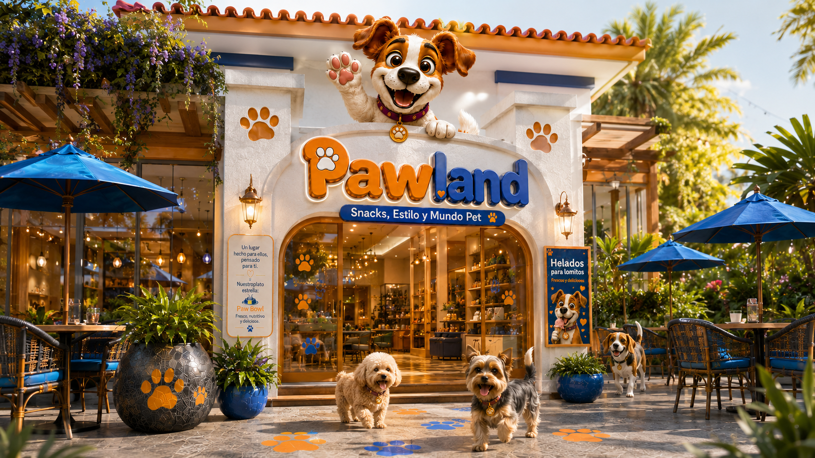 Fachada conceptual de Pawland