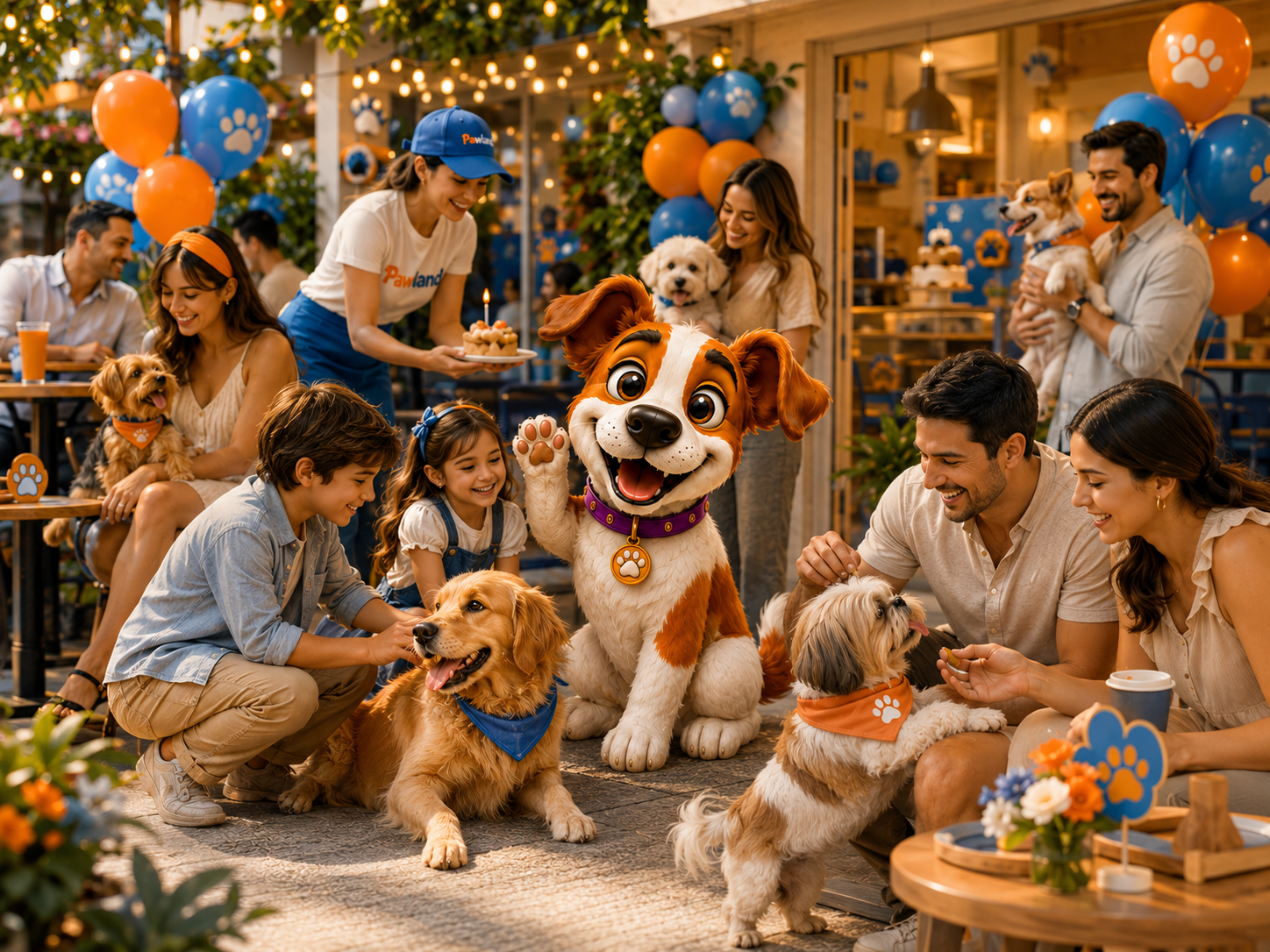 Familia Pet Lover disfrutando Pawland